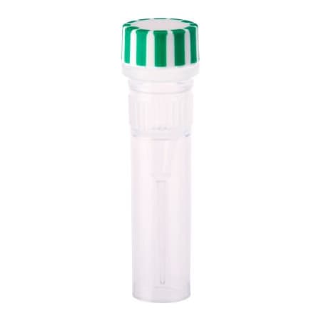 Celltreat Scientific Products CELLTREAT 0.5mL Screw Top Micro Tube & Cap, Self-Standing, Grip Band, Green, Sterile, 500PK 230810